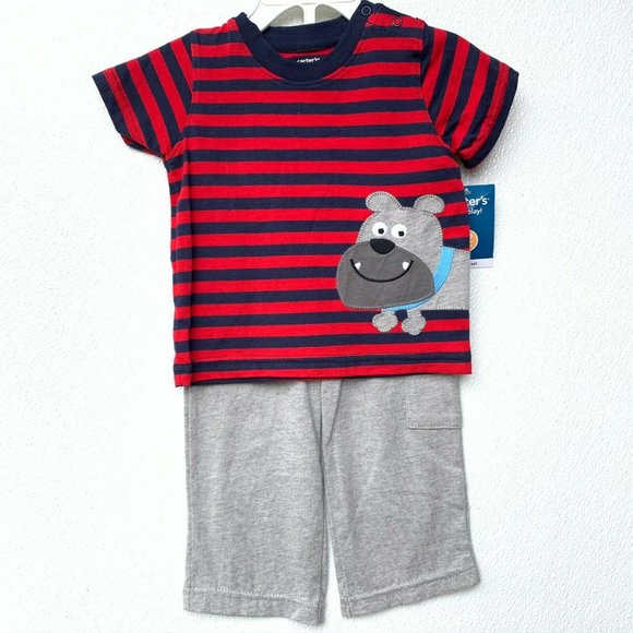 Carter's Kids NEW Boys Set Shirt‎ & Pants Size 12 M - Picture 1 of 8